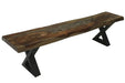 Pending - Corcoran Bench Black X Legs Live Edge Grey Sheesham Bench L 72" - Available with 6 Leg Styles