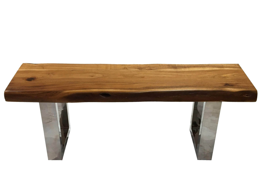 Pending - Corcoran Bench Incomplete Pics - Live Edge Acacia Bench L 48" - Available with 6 Leg Styles