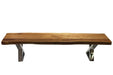 Corcoran Bench Live Edge Acacia Bench L 72" with Stainless X Legs
