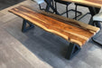  Corcoran Bench Sheesham 67" Live Edge Bench with Black  X Legs - Available with 3 Wood Types