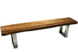 Pending - Corcoran Bench Stainless U Legs Live Edge Acacia Bench L 72" - Available with 6 Leg Styles