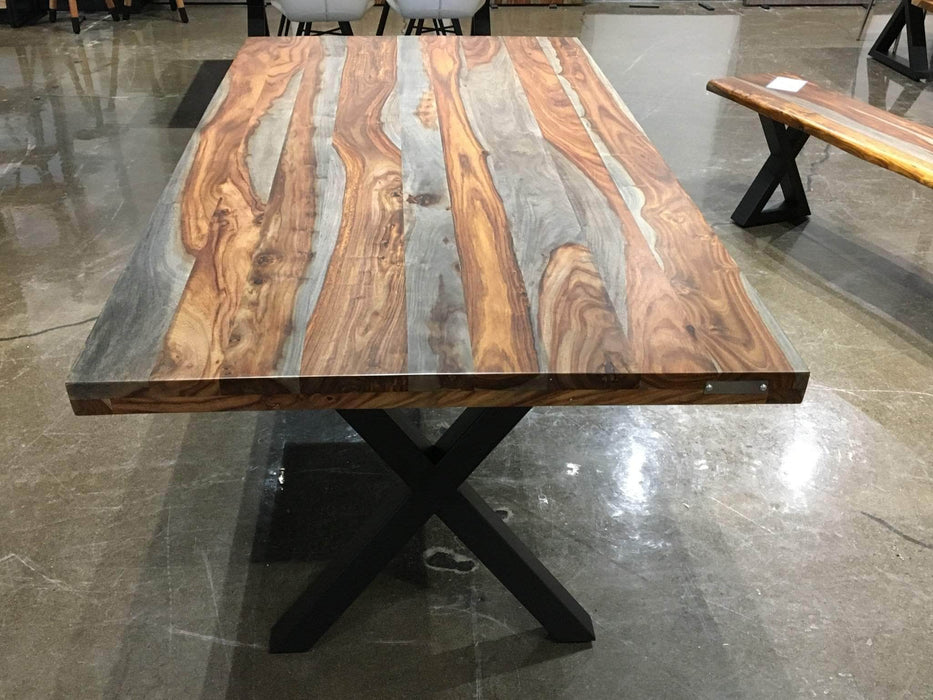 Straight Edge Table L 40" in Grey Sheesham Wood