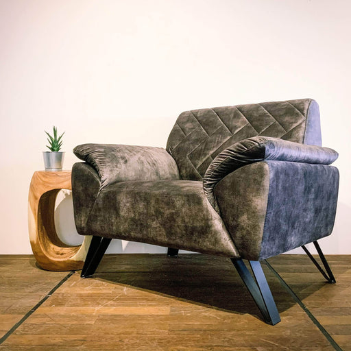 Corcoran Sofa Chair Asphalt Grey Accent Sofa Chair Made In Velvet
