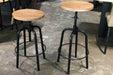  Corcoran Stool Acacia Adjustable Round Stool - Available with 2 Wood Types