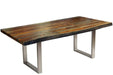  Corcoran Table 72" Live Edge Grey Sheesham Table - Available with 6 Leg Styles