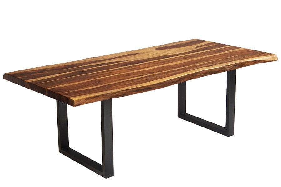  Corcoran Table Black U Legs 84" Live Edge Sheesham Table - Available with 8 Leg Styles