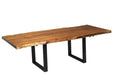  Corcoran Table Black U Legs Extendable Live Edge Acacia Table L 64" (96") - Available with 6 Leg Styles