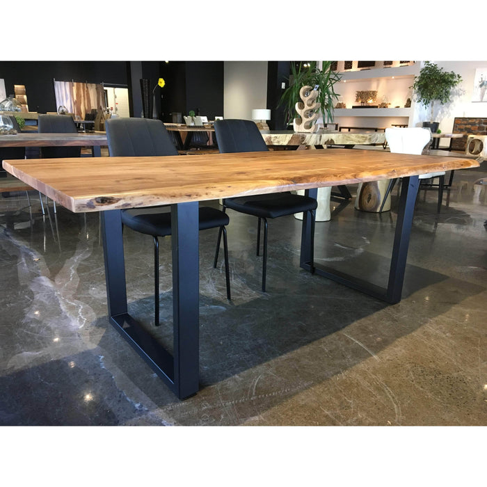 Pending - Corcoran Table Black U Legs Live Edge Acacia Table L 80" - Available with 4 Leg Styles