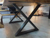 Corcoran Table Black X Legs 108" Live Edge Acacia Table - Available with 7 Leg Styles