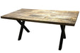  Corcoran Table Black X Legs 70'' Sandblasted Mango  Table with Black X Legs