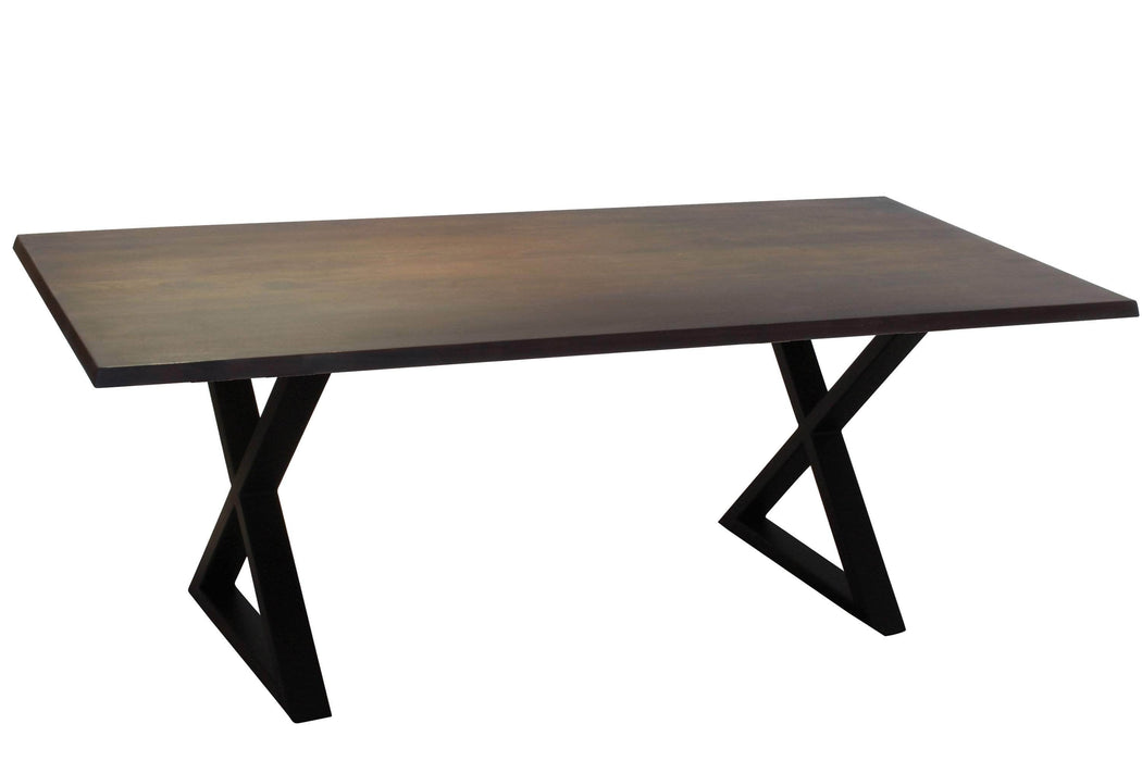  Corcoran Table Black X Legs Dark Acacia 80'' Dining Table - Available with 4 Leg Styles
