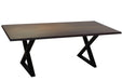  Corcoran Table Black X Legs Dark Acacia 80'' Dining Table - Available with 4 Leg Styles