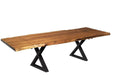  Corcoran Table Black X Legs Extendable Live Edge Acacia Table L 64" (96") - Available with 6 Leg Styles