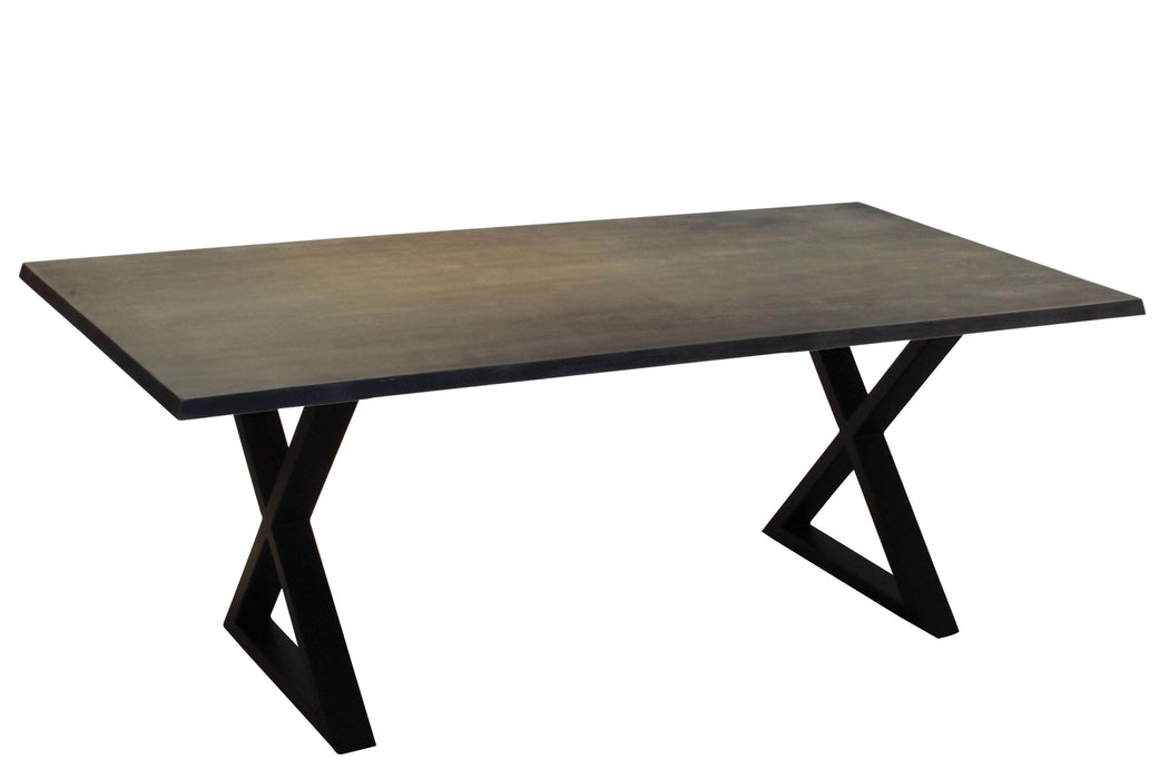  Corcoran Table Black X Legs Grey Acacia 80'' Dining Table - Available with 4 Leg Styles