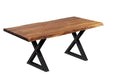 Pending - Corcoran Table Black X Legs Live Edge Acacia Table L 72" - Available with 6 Leg Styles
