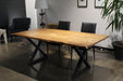 Pending - Corcoran Table Black X Legs Live Edge Acacia Table L 80" - Available with 4 Leg Styles