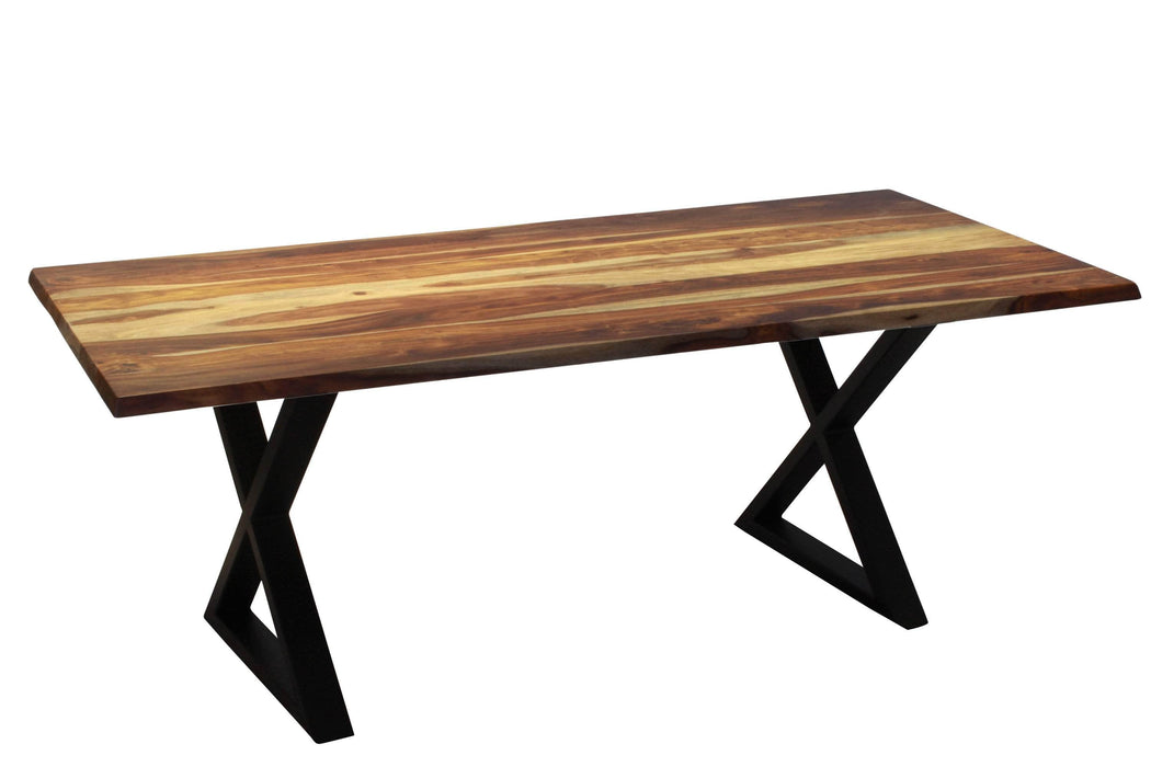  Corcoran Table Black X Legs Sheesham 80'' Dining Table - Available with 4 Leg Styles
