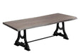 Corcoran Table Industrial Legs 84" Live Edge Grey Acacia Table - Available with 8 Leg Styles