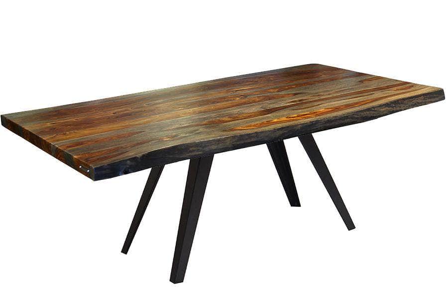 Corcoran Table Rocket Legs 72" Live Edge Grey Sheesham Table - Available with 6 Leg Styles