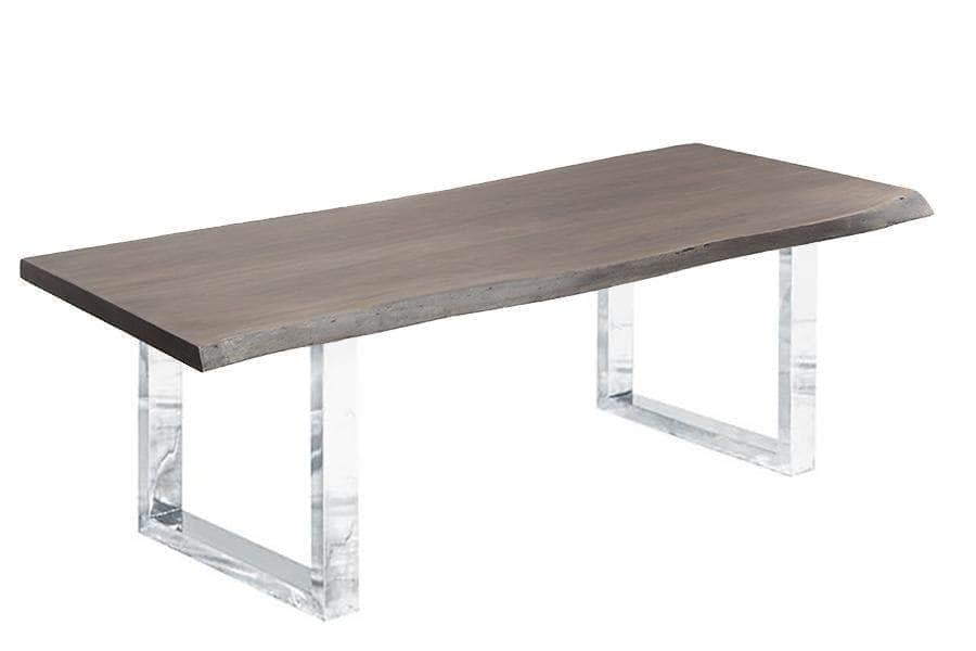  Corcoran Table Stainless U Legs 84" Live Edge Grey Acacia Table - Available with 8 Leg Styles