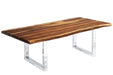  Corcoran Table Stainless U Legs 84" Live Edge Sheesham Table - Available with 8 Leg Styles