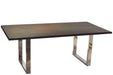  Corcoran Table Stainless U Legs Dark Acacia 80'' Dining Table - Available with 4 Leg Styles