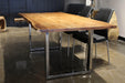 Pending - Corcoran Table Stainless U Legs Live Edge Acacia Table L 80" - Available with 4 Leg Styles