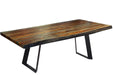 Corcoran Table Victor Legs 72" Live Edge Grey Sheesham Table - Available with 6 Leg Styles