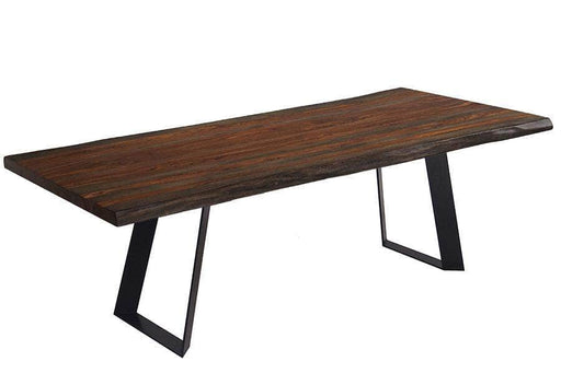  Corcoran Table Victor Legs 84" Live Edge Grey Sheesham Dining Table - Available with 8 Leg Styles