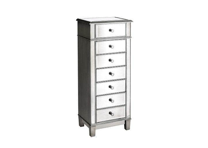Danielle Mirrored 7 Drawer Lingerie Chest - Silver — Wholesale Furniture  Brokers Canada