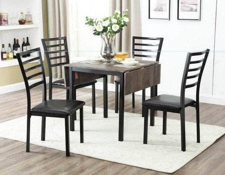 True Contemporary Nelson 5 Piece Dinette Set in Distressed Wood with ...