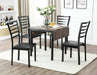 Pending - IFDC 5 Piece Dinette Set in Distressed Wood with Gun Metal Legs