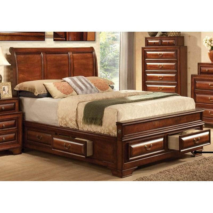 Pending - IFDC Bedroom Set Sofia Bed in Warm Walnut - Available in 2 Sizes