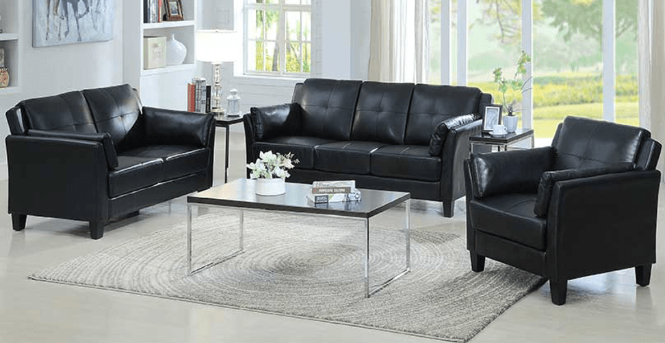Pending - IFDC Black 3 Piece Sofa Set - Available in 2 Colours
