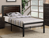 Pending - IFDC Black Metal Frame Platform Bed with Espresso Panels - Available in 3 Sizes