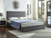 Pending - IFDC Fabric Platform Storage Bed with Tufted Headboard - Available in 3 Sizes