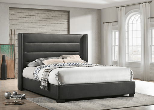 Pending - IFDC Faux Leather Wing Platform Bed - Available in 2 Sizes