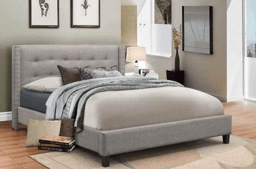 Pending - IFDC Full / Grey Fabric Platform Bed - Available in 3 Colours and Sizes