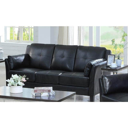 Pending - IFDC Sofa Set Black Salmon Arm Tufted Sofa in Faux Leather - Available in 2 Colours