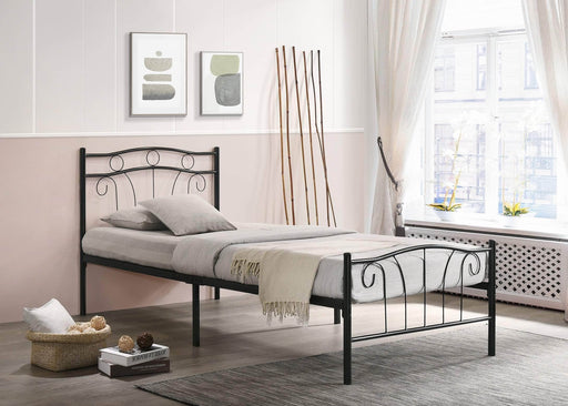 Pending - IFDC Twin / Black Metal Platform Bed - Available in 2 Colours and Sizes