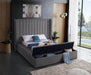 Pending - IFDC Velvet Fabric Bed with Channel Tufting and 3 Storage Benches - Available in 2 Sizes and 3 Colours
