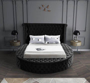 Pending - IFDC Velvet Fabric Bed with Deep Button Tufting and 3 Storage Benches - Available in 2 Sizes and 2 Colours
