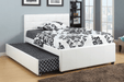 Pending - IFDC White Platform Bed with Trundle - Available in 2 Sizes