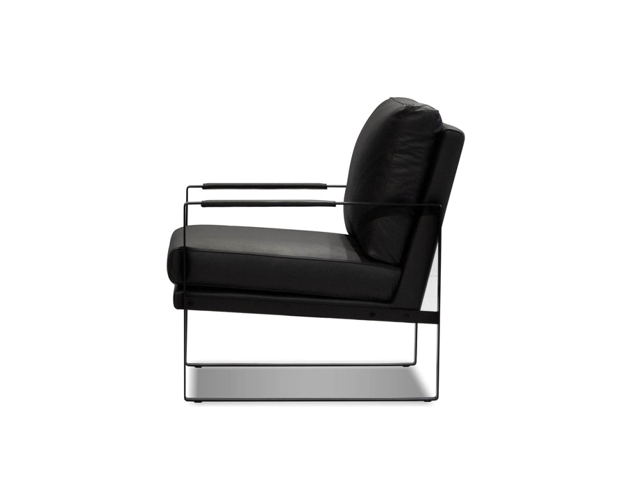 Mobital Arm Chair Mitchell Leather Arm Chair With Black Powder Coated Steel Frame - Available in 2 Colours
