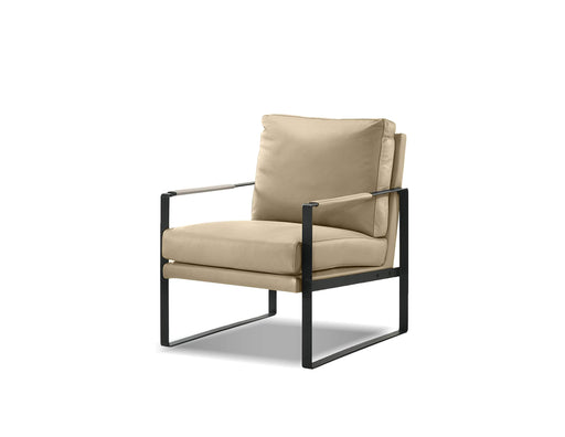 Mobital Arm Chair Wheat Mitchell Leather Arm Chair With Black Powder Coated Steel Frame - Available in 2 Colours