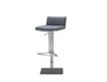 Mobital Bar Stool Grey Bond Leatherette Hydraulic Bar Stool With Brushed Stainless Steel - Available in 2 Colours