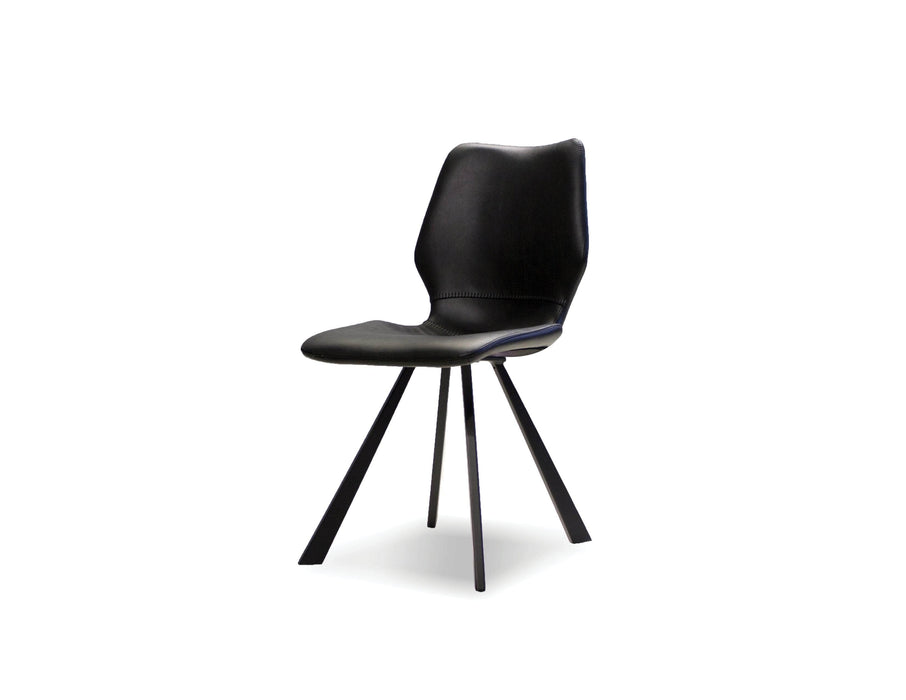 Mobital Dining Chair Black Bernadette Leatherette Dining Chair With Black Powder Coated Metal Set Of 2 - Available in 2 Colours