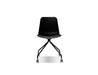  Mobital Trask Dining Chair in Black Polypropylene with Chrome Legs and Castors (Set of 2)