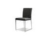  Mobital Dining Chair Dark Grey Tate Leatherette Dining Chair With Brushed Stainless Steel Set Of 2 - Available in 6 Colours