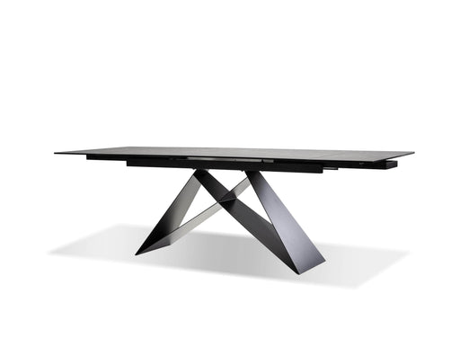 Mobital Dining Table Black The W Dining Table Ceramic Tempered Glass Top With Black Powder Coated Frame